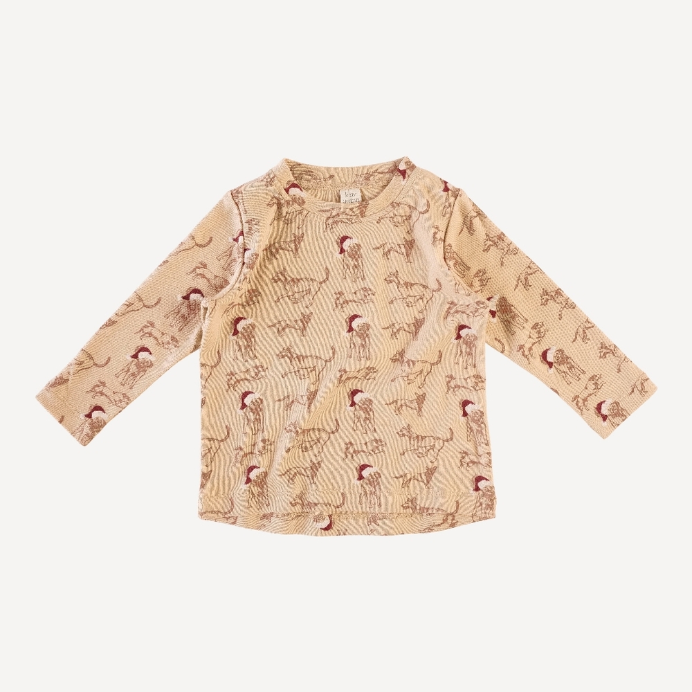 NWT 6Y Kate Quinn long sleeve essential boxy tee santa mutts cotton Christmas